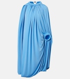 Coperni Caped draped smocked midi dress