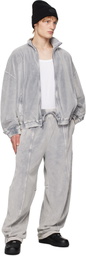 Alexander Wang Gray Embossed Logo Track Jacket