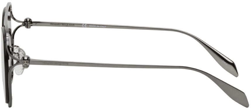 Alexander McQueen Gunmetal Aviator Sunglasses