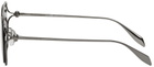 Alexander McQueen Gunmetal Aviator Sunglasses