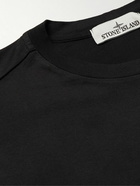 Stone Island - Logo-Appliquéd Garment-Dyed Cotton-Jersey T-Shirt - Black