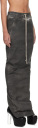 Rick Owens DRKSHDW Gray Pull On Pillar Denim Maxi Skirt