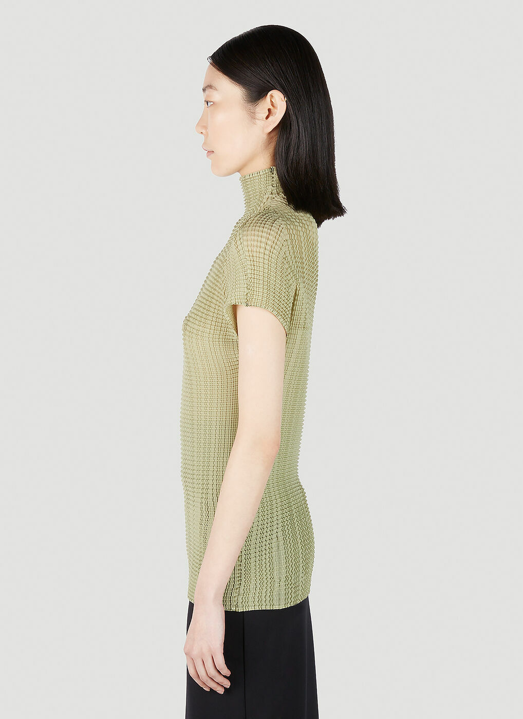 Issey Miyake - Wooly Pleats Top in Green Issey Miyake Men
