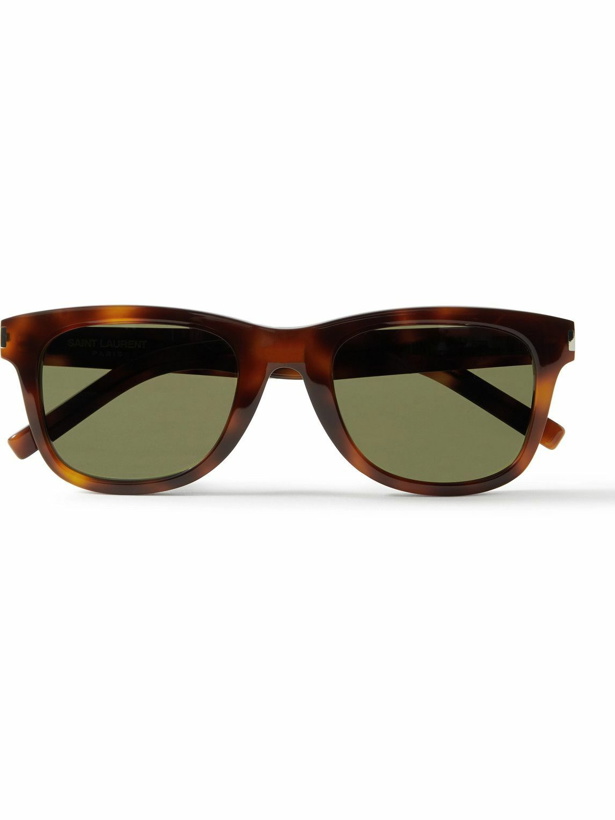 Photo: SAINT LAURENT - Square-Frame Tortoiseshell Acetate Sunglasses