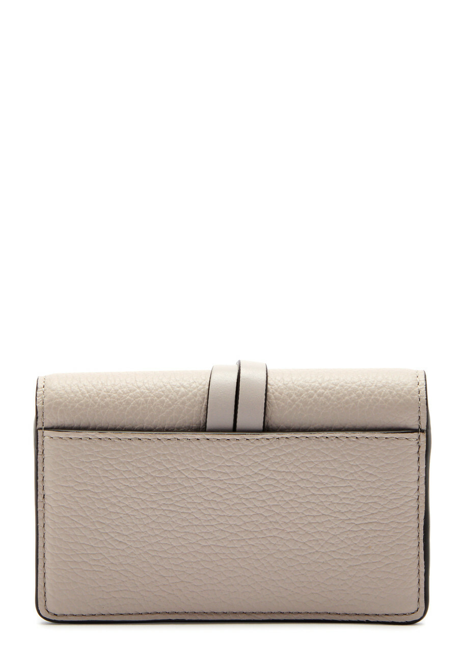 Chloe Alphabet Leather Card Holder - Grey - One Size