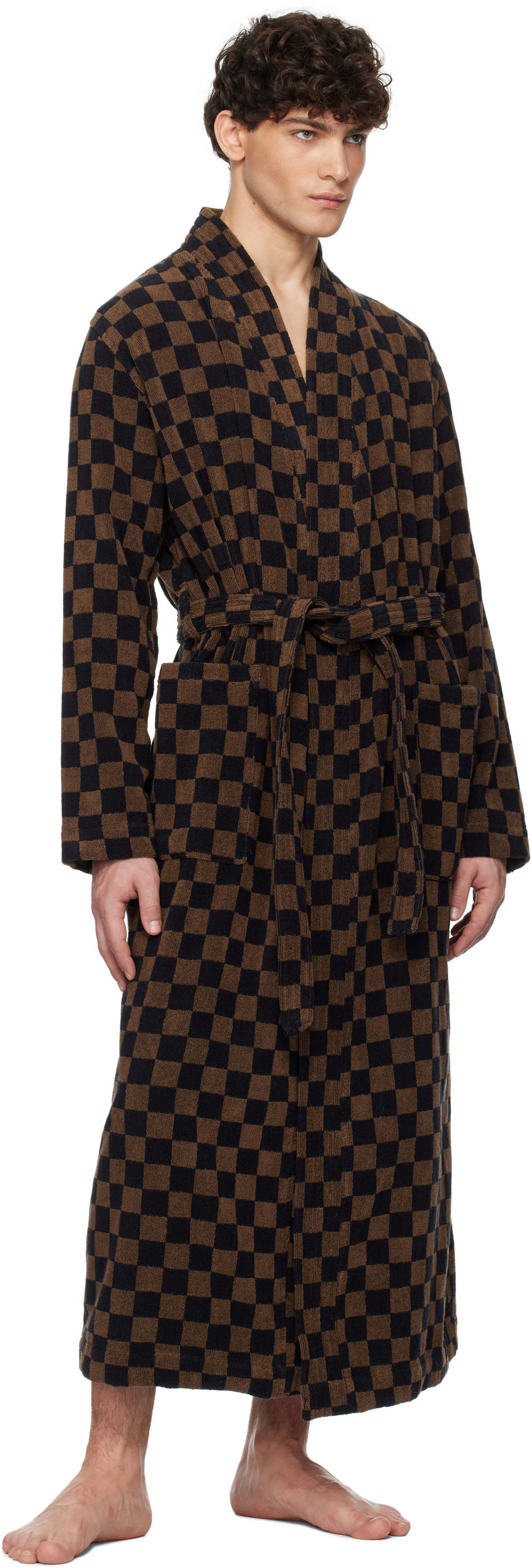 Baina Black & Brown Sulis Bathrobe