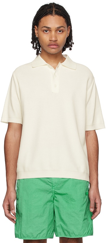 Photo: Solid Homme Off-White Three-Button Polo
