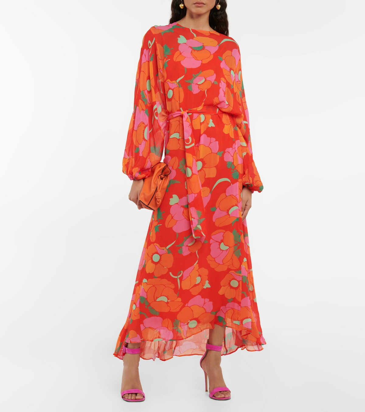 Rixo Pia floral belted midi dress Rixo