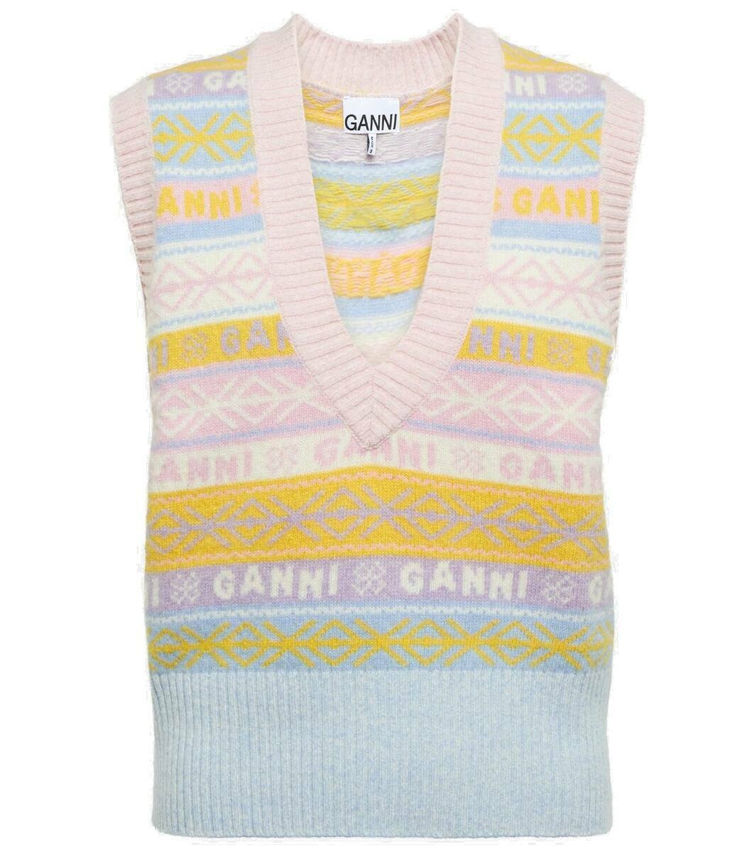 Photo: Ganni Logo intarsia sweater vest