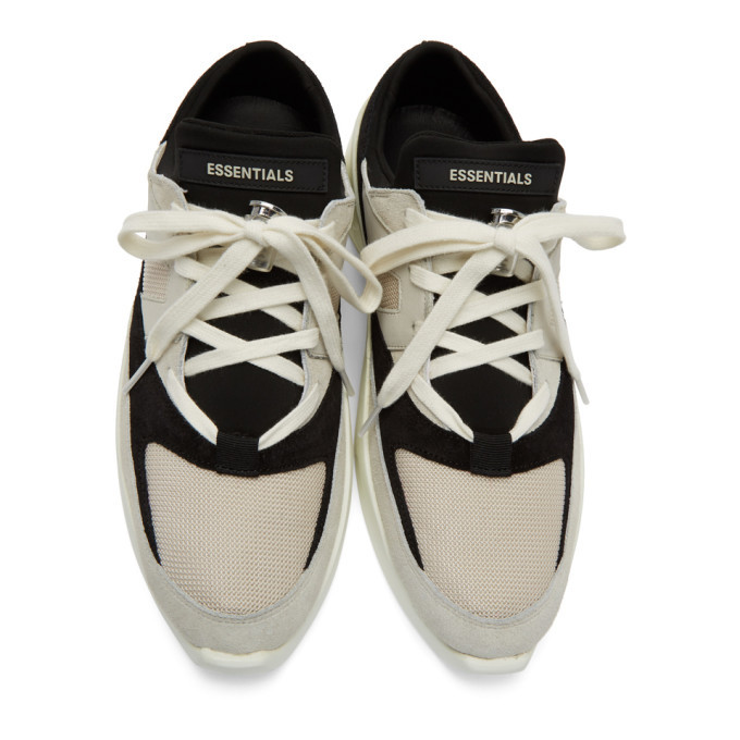 Essentials Black and Off-White Backless Sneakers Essentials