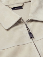 Brioni - Suede-Panelled Wool Blouson Jacket - Neutrals