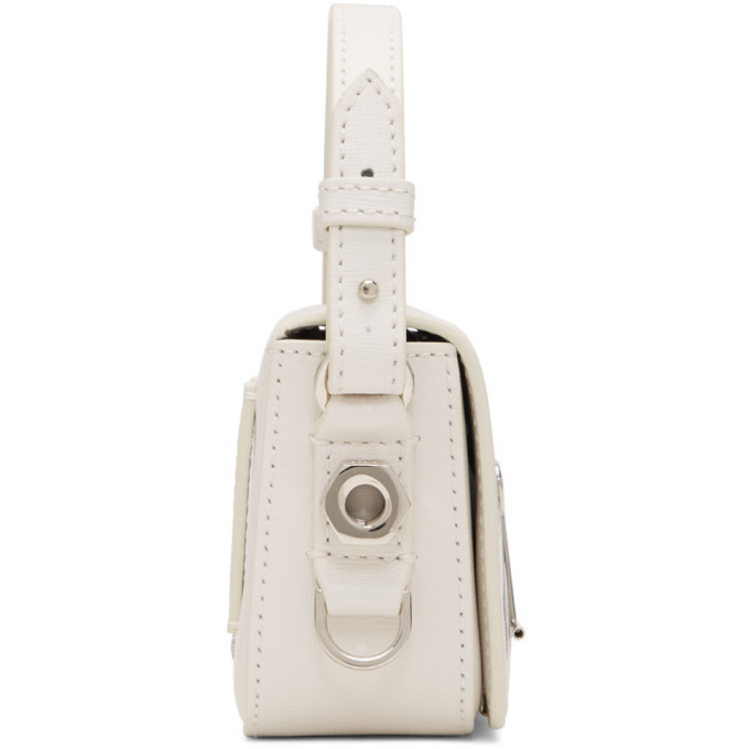 OFF-WHITE Binder Clip Bag Diag Baby White Black in Saffiano Leather with  Silver-tone - US