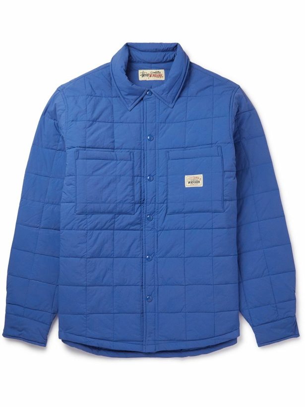 Photo: Stussy - Quilted Recycled-Shell Overshirt - Blue