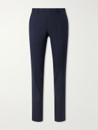 Mr P. - Straight-Leg Wool, Silk and Linen-Blend Trousers - Blue