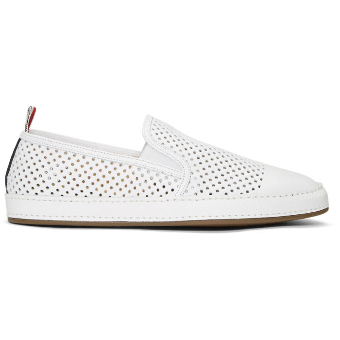 Photo: Thom Browne White Perforated Leather Espadrilles