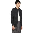 Issey Miyake Men Reversible Grey and Navy Torus Raschel Jacket