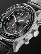 IWC Schaffhausen - Pilot's Timezoner Automatic Chronograph 46mm Stainless Steel and Leather Watch, Ref. No. IW395001