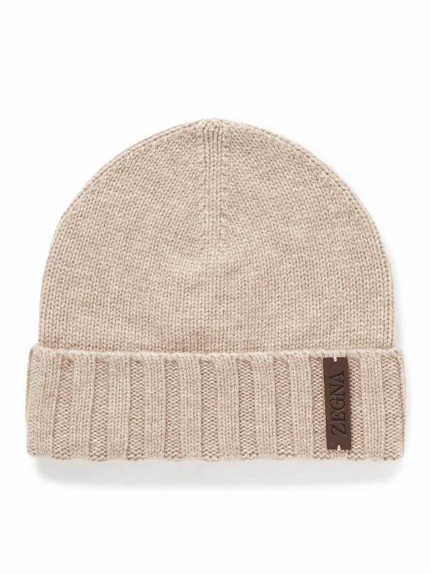 Photo: Zegna - Leather-Trimmed Cashmere Beanie