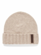 Zegna - Leather-Trimmed Cashmere Beanie