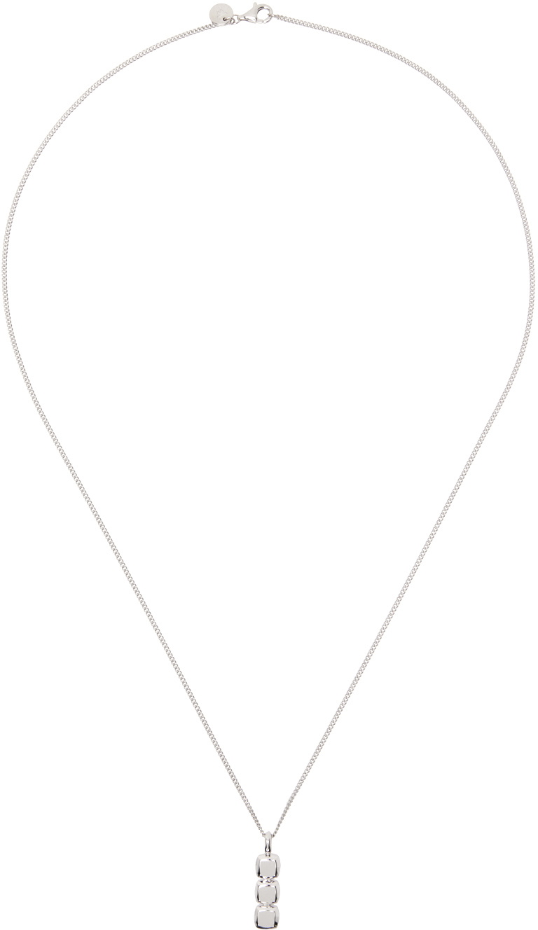 Tom Wood Mined Cube pendant necklace - Silver