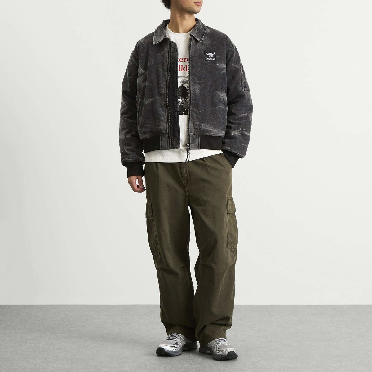 Heresy Men's Ooser Bomber Jacket in Ash