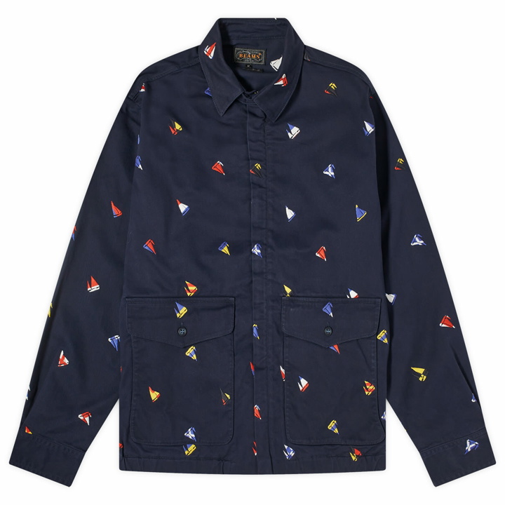 Photo: Beams Plus Men's Embroidered Boat Jacket in Navy
