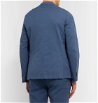 Officine Generale - Slim-Fit Garment-Dyed Cotton and Linen-Blend Suit Jacket - Blue