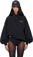 VETEMENTS Black Iconic Logo Hoodie