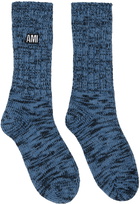 AMI Paris Blue Marled Socks