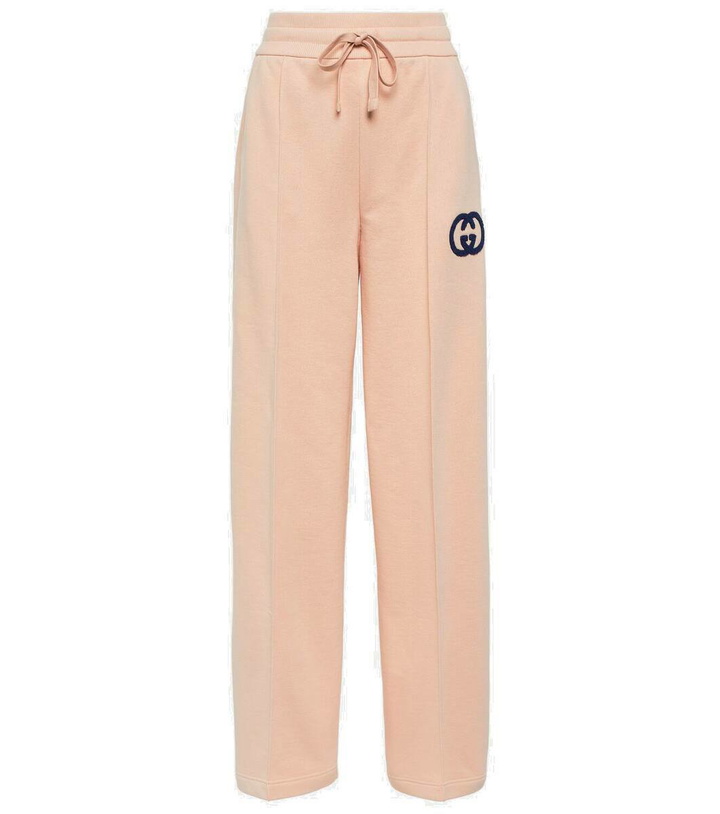 Photo: Gucci GG embroidered cotton jersey sweatpants