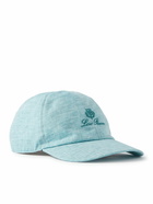 Loro Piana - Logo-Embroidered Linen Baseball Cap - Blue