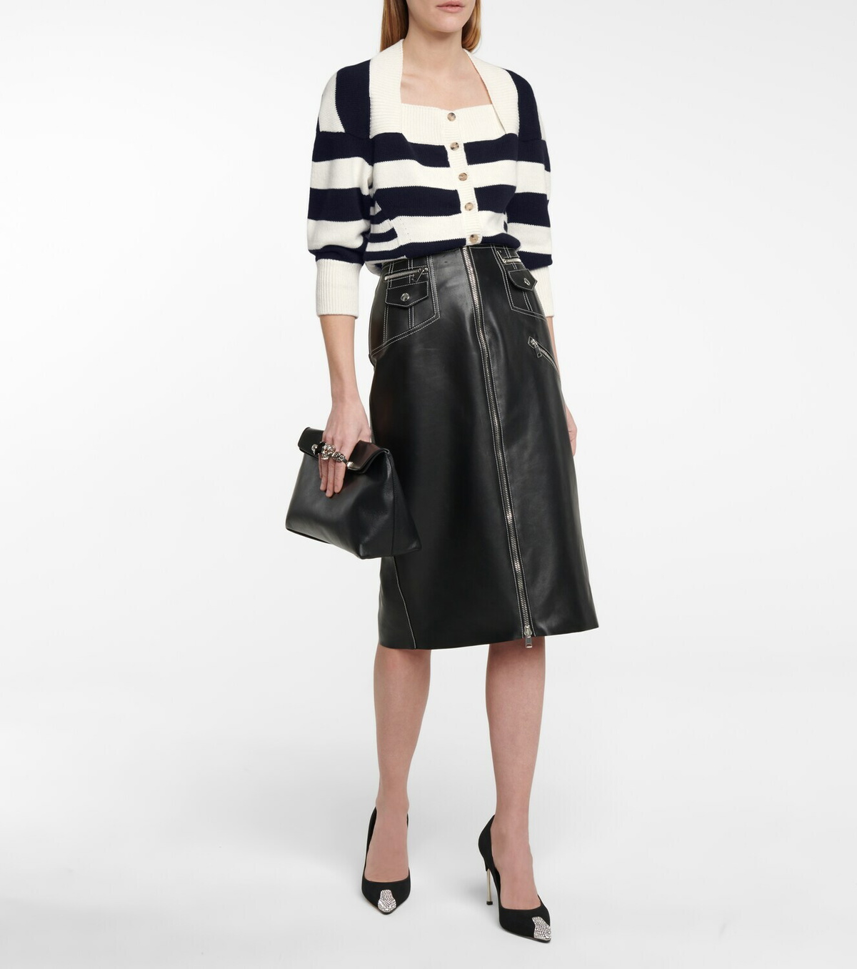 Alexander McQueen Striped wool-blend cardigan