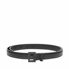 Saint Laurent Men's Monogram Logo Belt in Black/Black