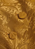 Veronica Beard Pacey Floral-jacquard Satin top Gold