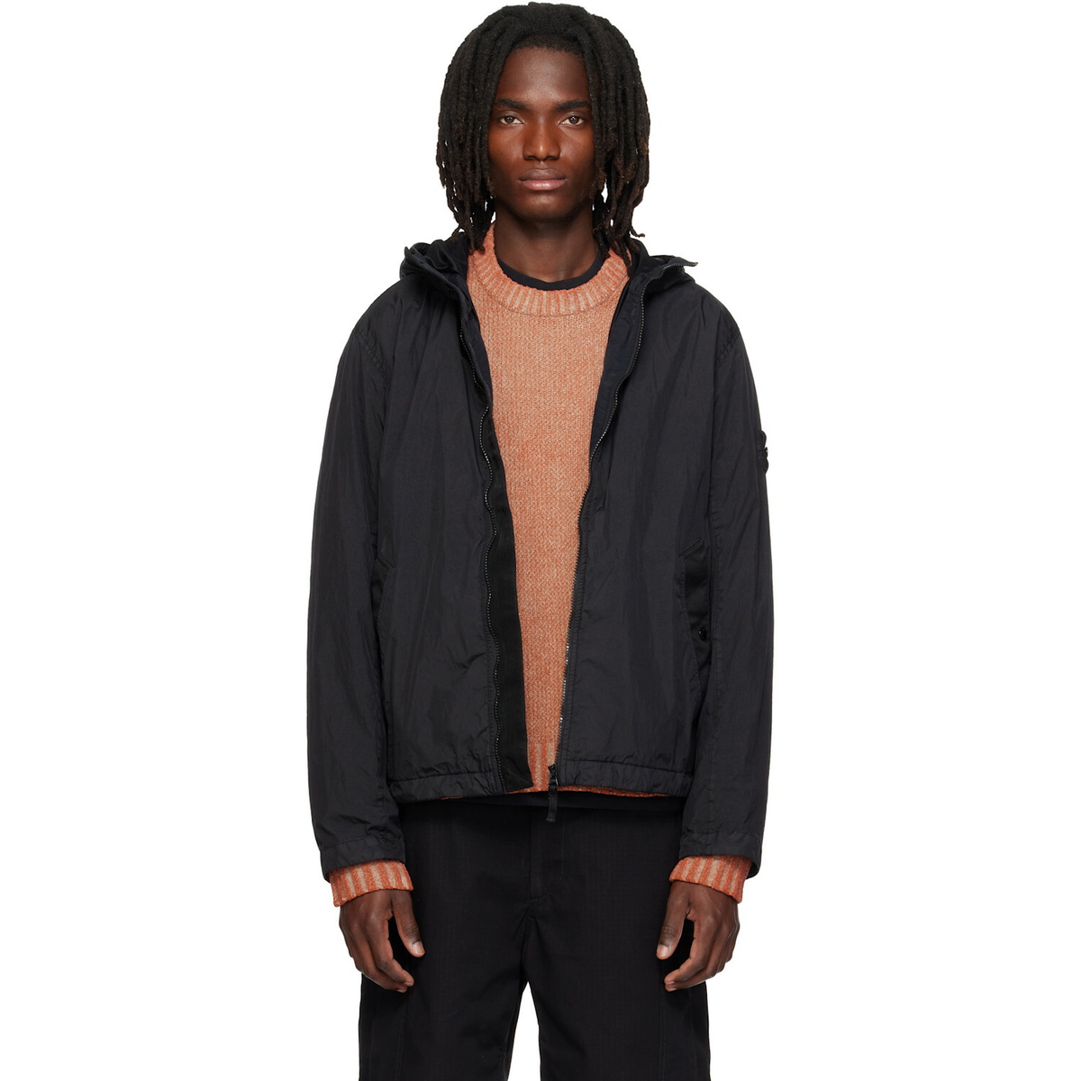 Stone Island Black 4100001 Crinkle Reps NY Jacket