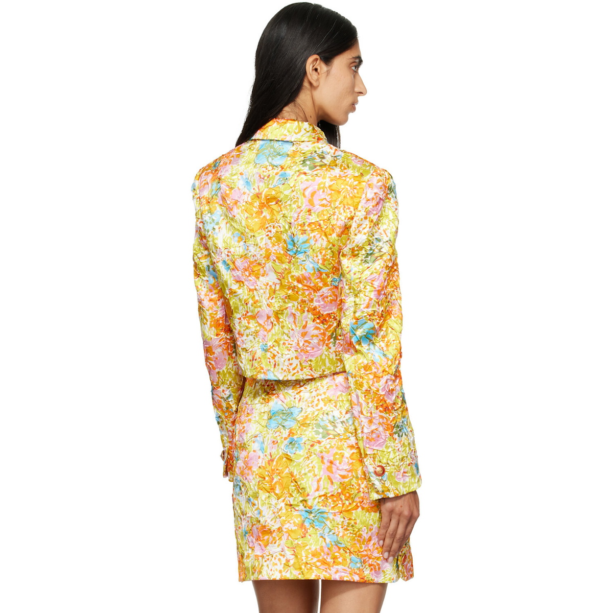 Versace Multicolor Printed Silk Duchesse Jacket