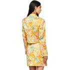 Versace Multicolor Printed Silk Duchesse Jacket