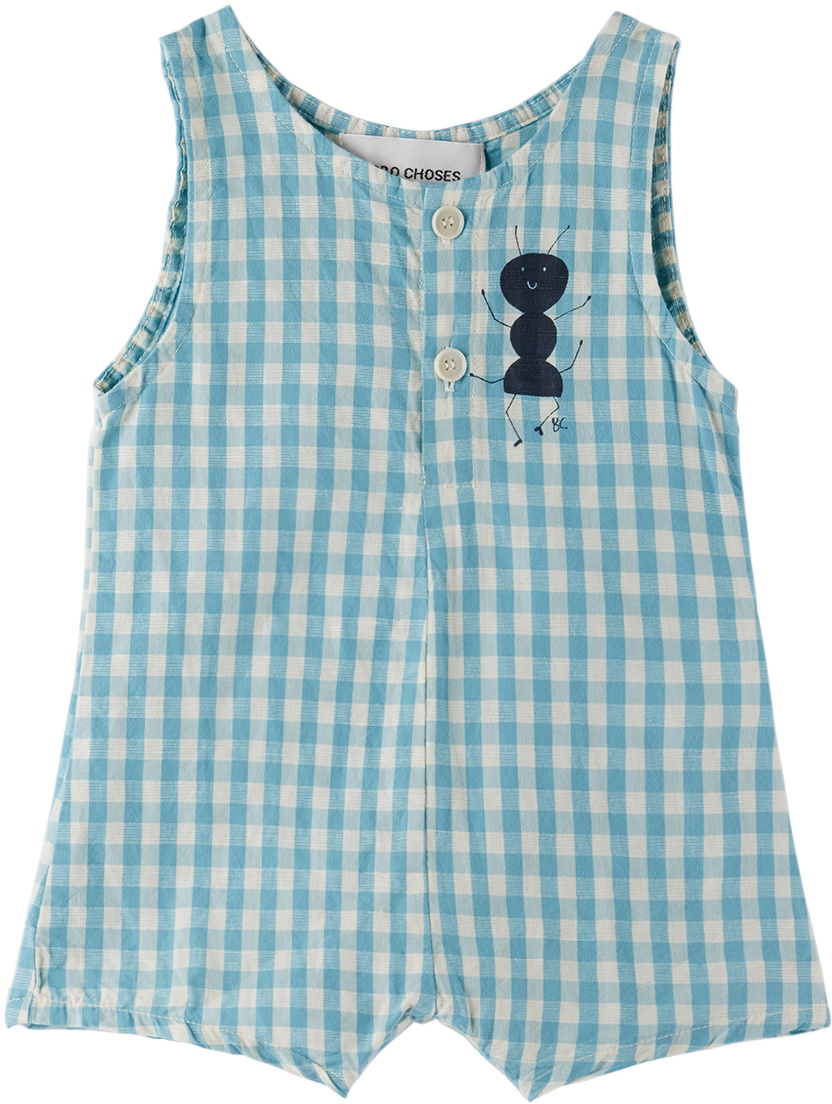 Bobo Choses Baby Blue Ant Vichy Romper