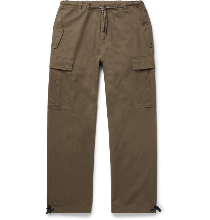 Photo: ASPESI - Wide-Leg Cotton-Twill Cargo Trousers - Green