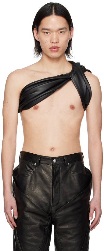 Photo: Rick Owens Black DBL Banded Leather Tank top