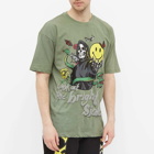 MARKET Men's Smiley Look At The Bright Side T-Shirt in Sage Green