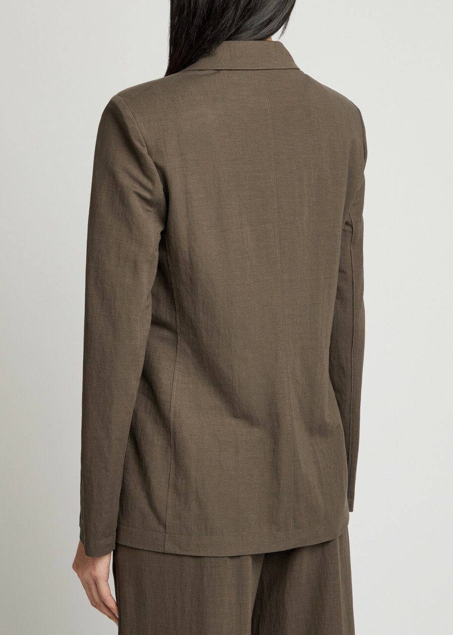 Harris Wharf London Double-breasted Woven Blazer Dark Grey