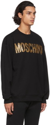 Moschino Black Metallic Logo Sweatshirt