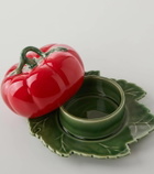 Bordallo Pinheiro Tomate ceramic butter dish