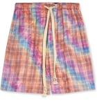 Loewe - Paula's Ibiza Tie-Dyed Checked Cotton Drawstring Shorts - Pink