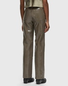 Rotate Birger Christensen Textured Straight Pants Brown - Womens - Casual Pants