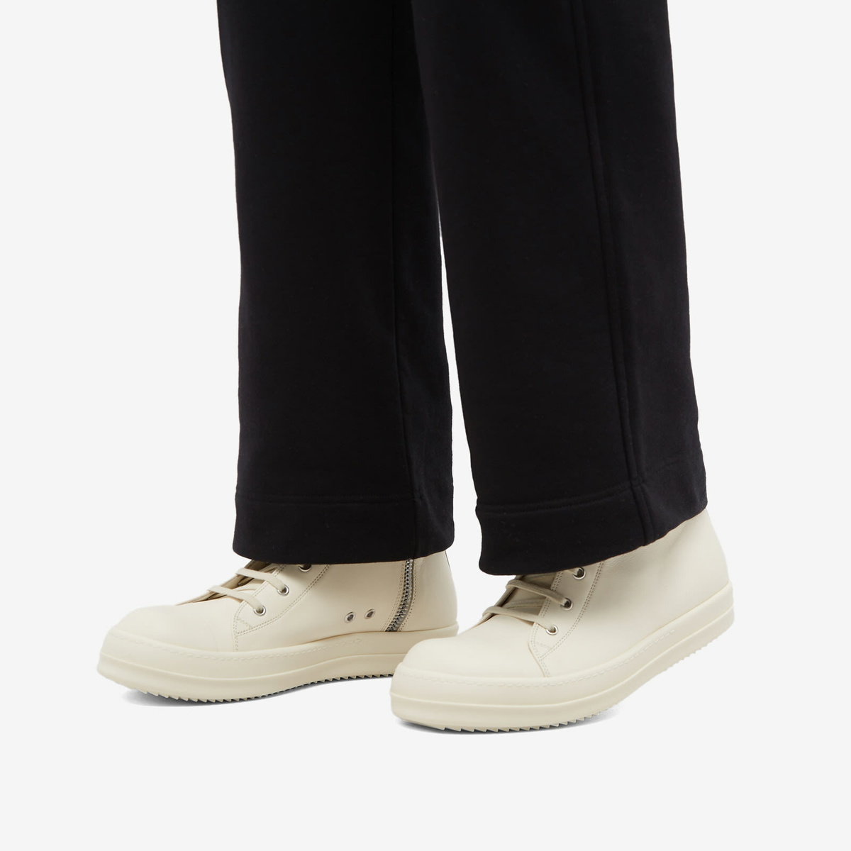 Rick Owens Men's High Sneakers in Milk Rick Owens