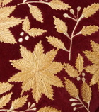 Les-Ottomans Embroidered cotton velvet cushion