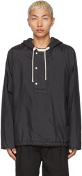 Jil Sander Black Silk Anorak Jacket