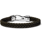 Tod's - Woven Leather and Silver-Tone Bracelet - Army green